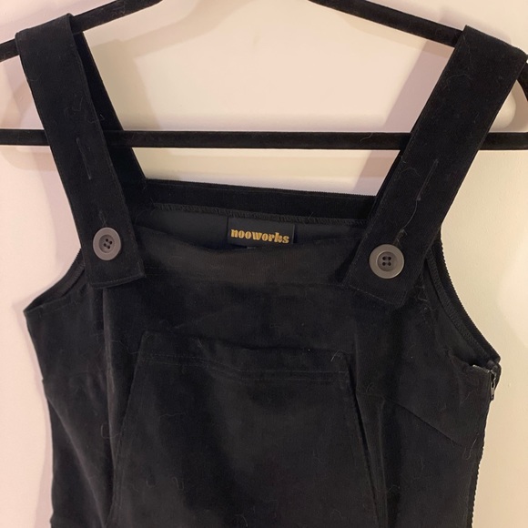Nooworks Black Corduroy Pinafore Dress, Small - Picture 5 of 6